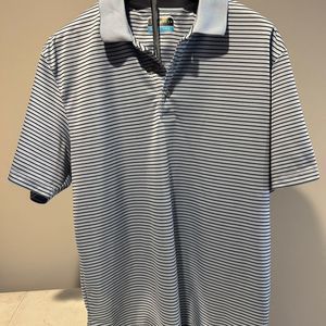 PGA TOUR Men's Blue Performance Polo Shirt Golf Top - Size L